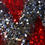 Clear XXX Silver Glitter/Red